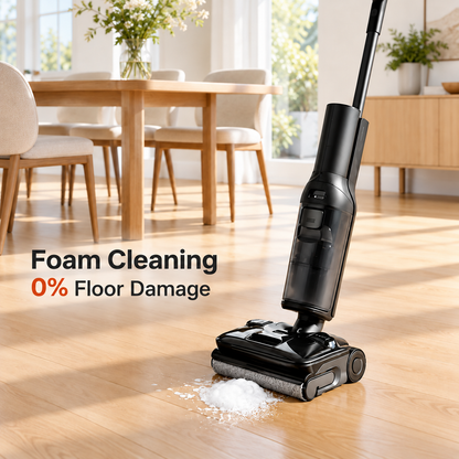 Wet Dry Floor Cleaner with Foam Cleaning and Self-Cleaning