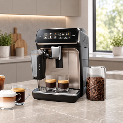 Automatic Espresso Machine with Grinder and Milk Frother