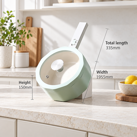 Electric Cooking Pot with Steamer and Glass Lid, 350W/700W
